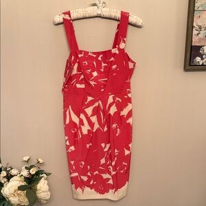 Hot pink and Cream Floral Women's Dress